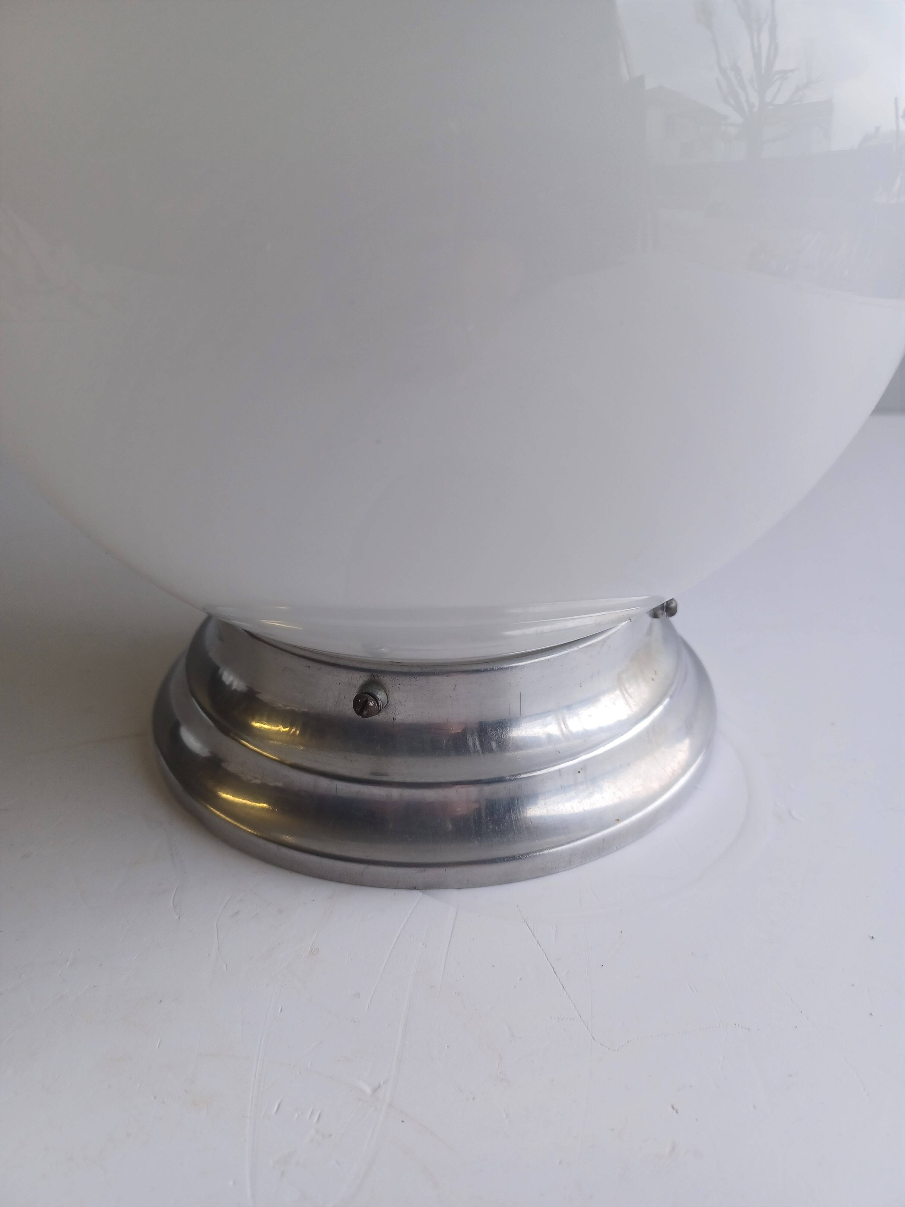 Opaline Globe Ceiling Light - Brasserie Type - 1950