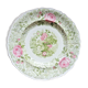 Faience plate of Creil Montereau XIXth green and pink decoration