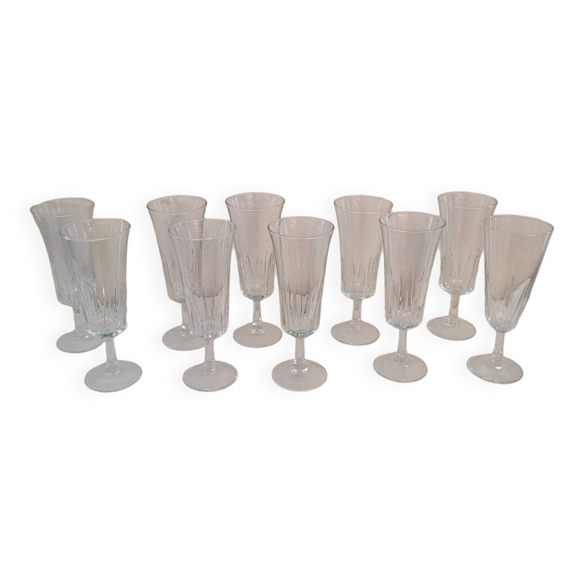 70's Glass Champagne Flutes