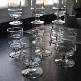 10 vintage stemmed wine glasses