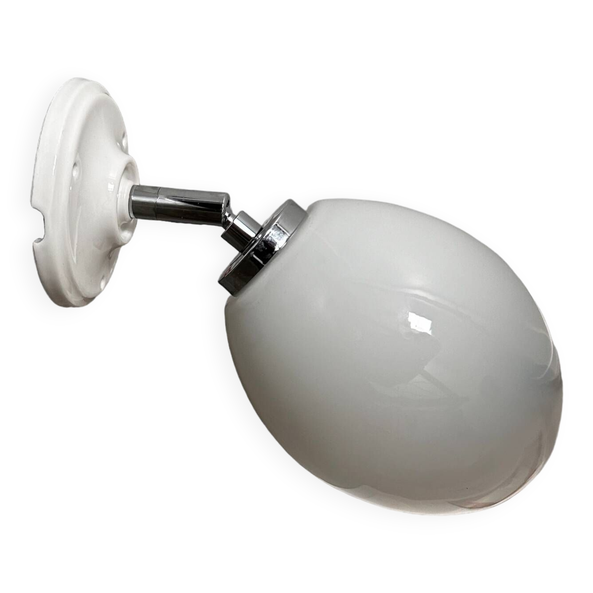 Vintage white opaline wall light