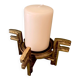 Brutalist candle holder '60-70, patinated gold