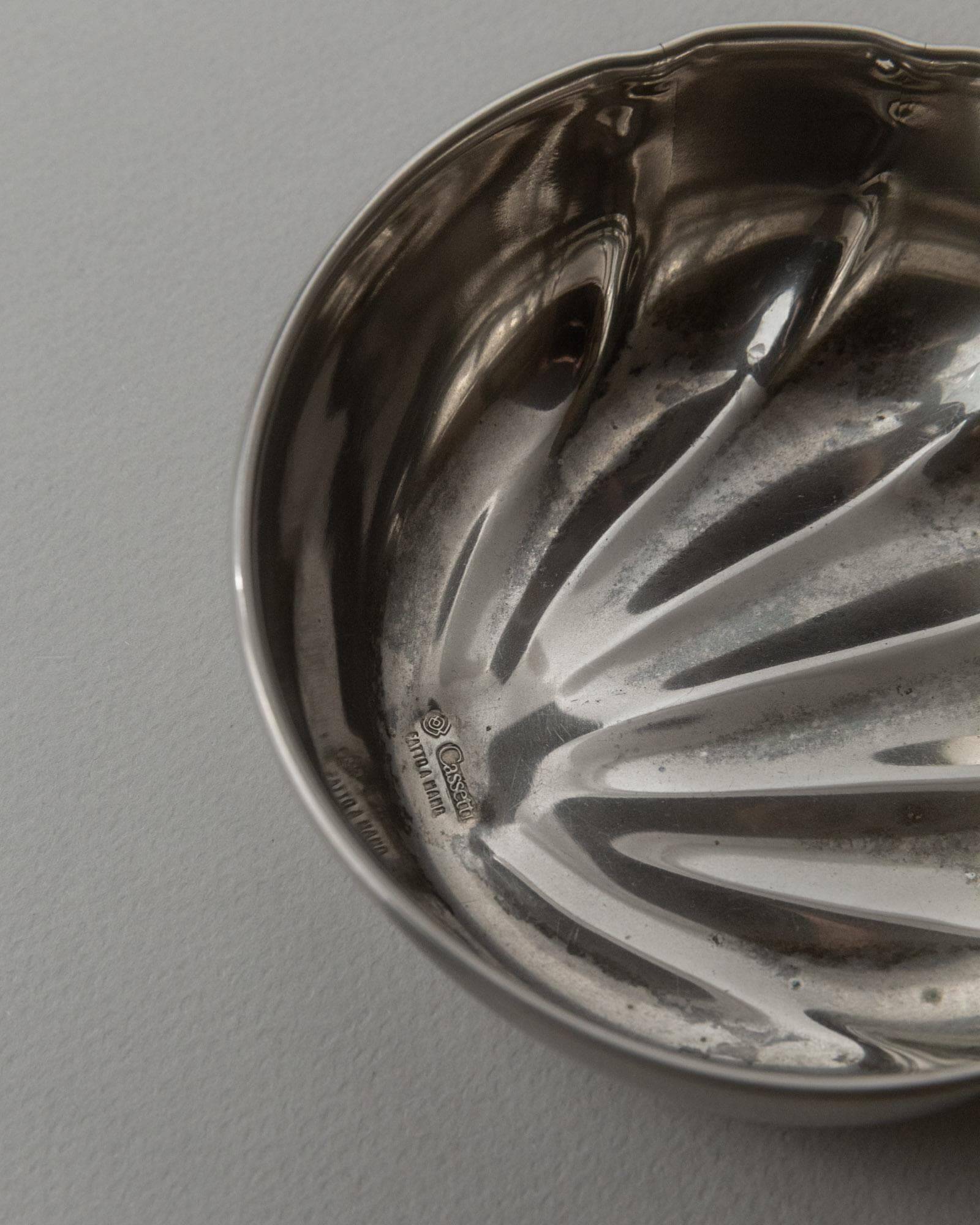 Vintage silver-plated bowl from the 1970s by Cassetti, Italy, timeless design for desserts or jewellery, elegant retro table decoration, noble gift idea.