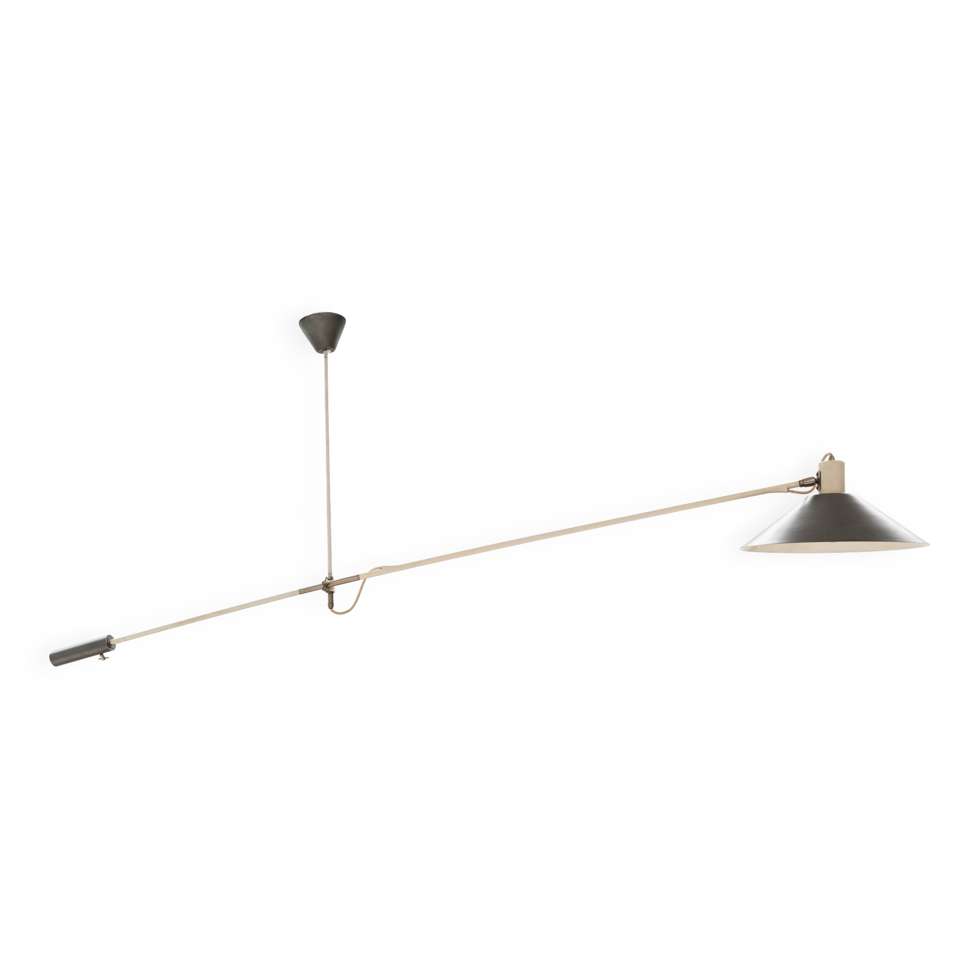 Counterbalance ceiling lamp by JJM Hoogervorst for Anvia Almelo, 1950's