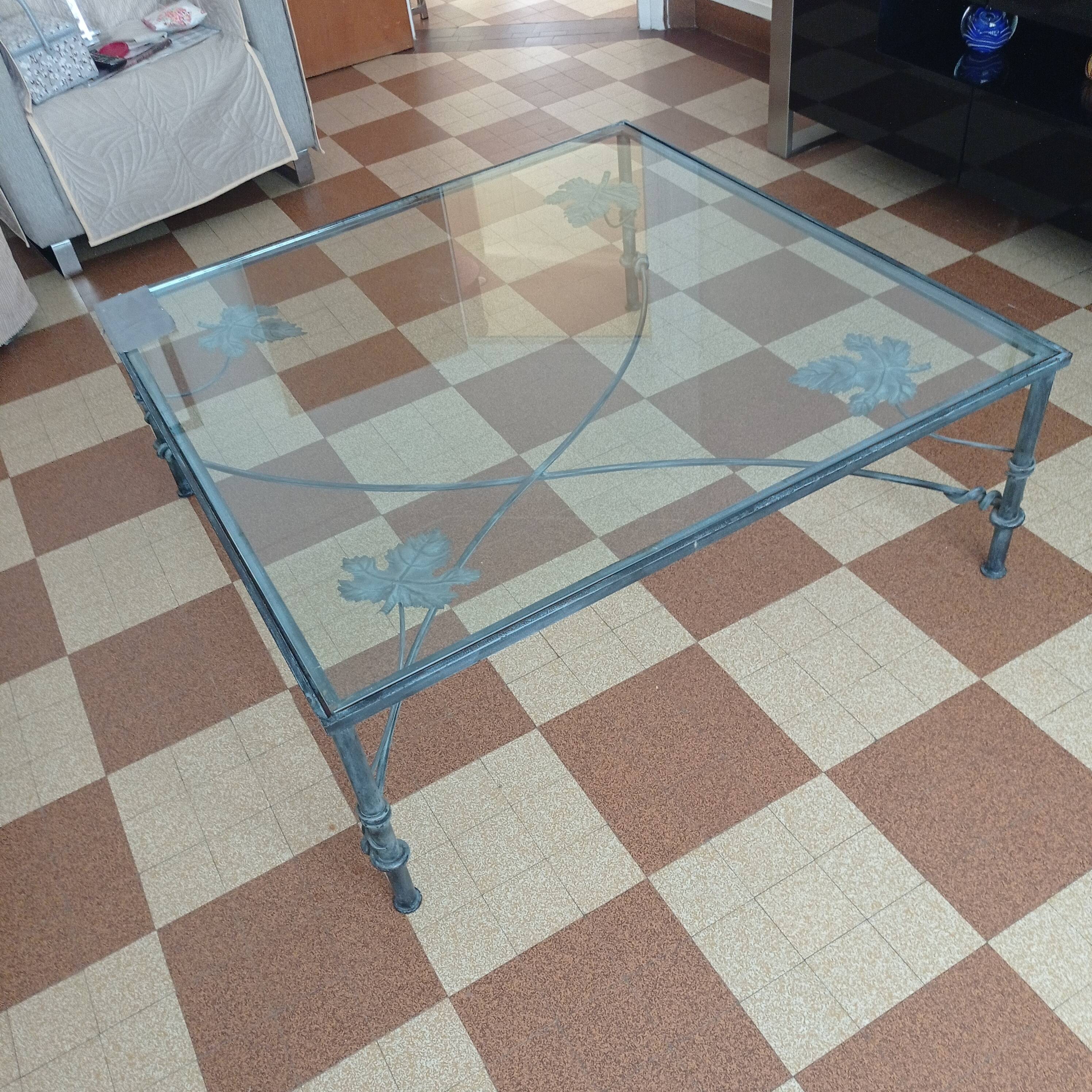 Wrought iron coffee table structure