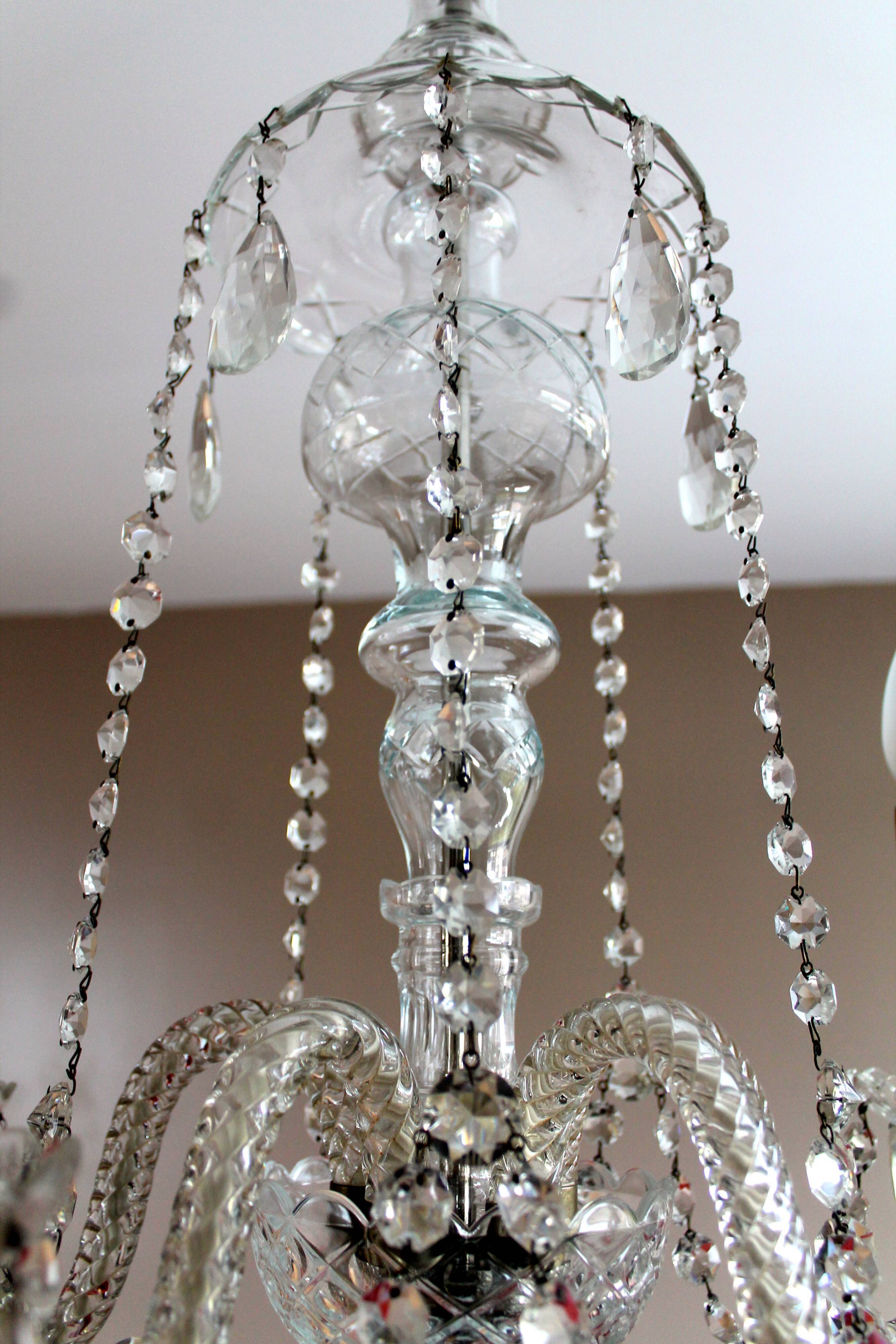 5 lights crystal pendant chandelier from Czechoslovakia