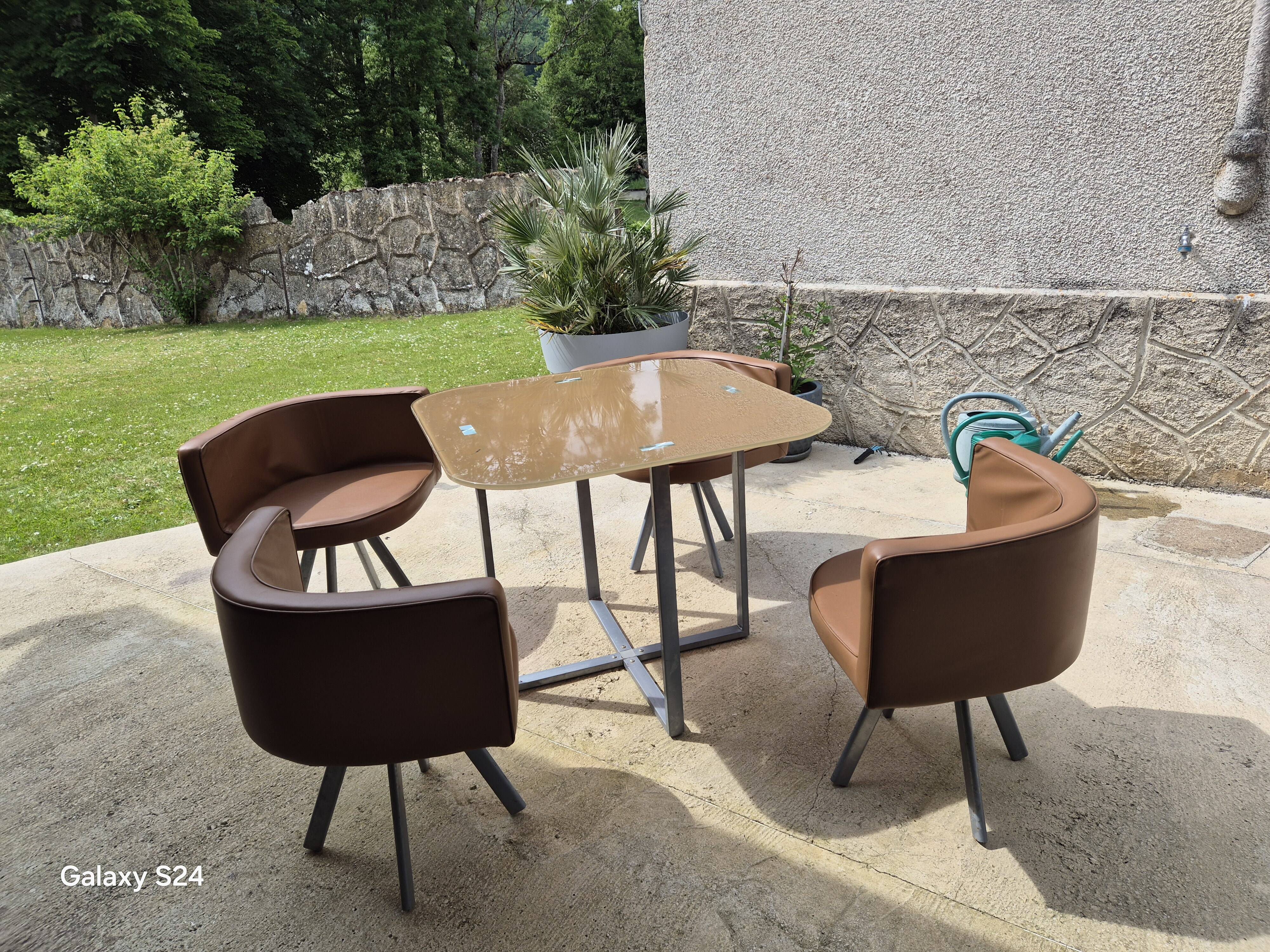 Vintage mosaic table and chairs