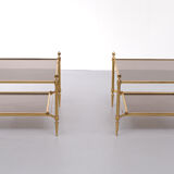 Superb brass bronze sofa tables, 1950s, france
