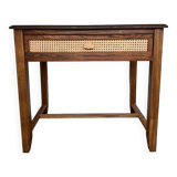 Solid wood children's desk with cane drawer