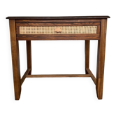 Solid wood children's desk with cane drawer