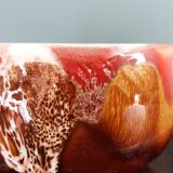 Cup, saucer, breakfast, Vallauris in flame-patterned ceramic.