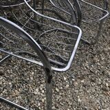 Lot of 6 chrome chairs Cidue edition, Italy 70s/80s