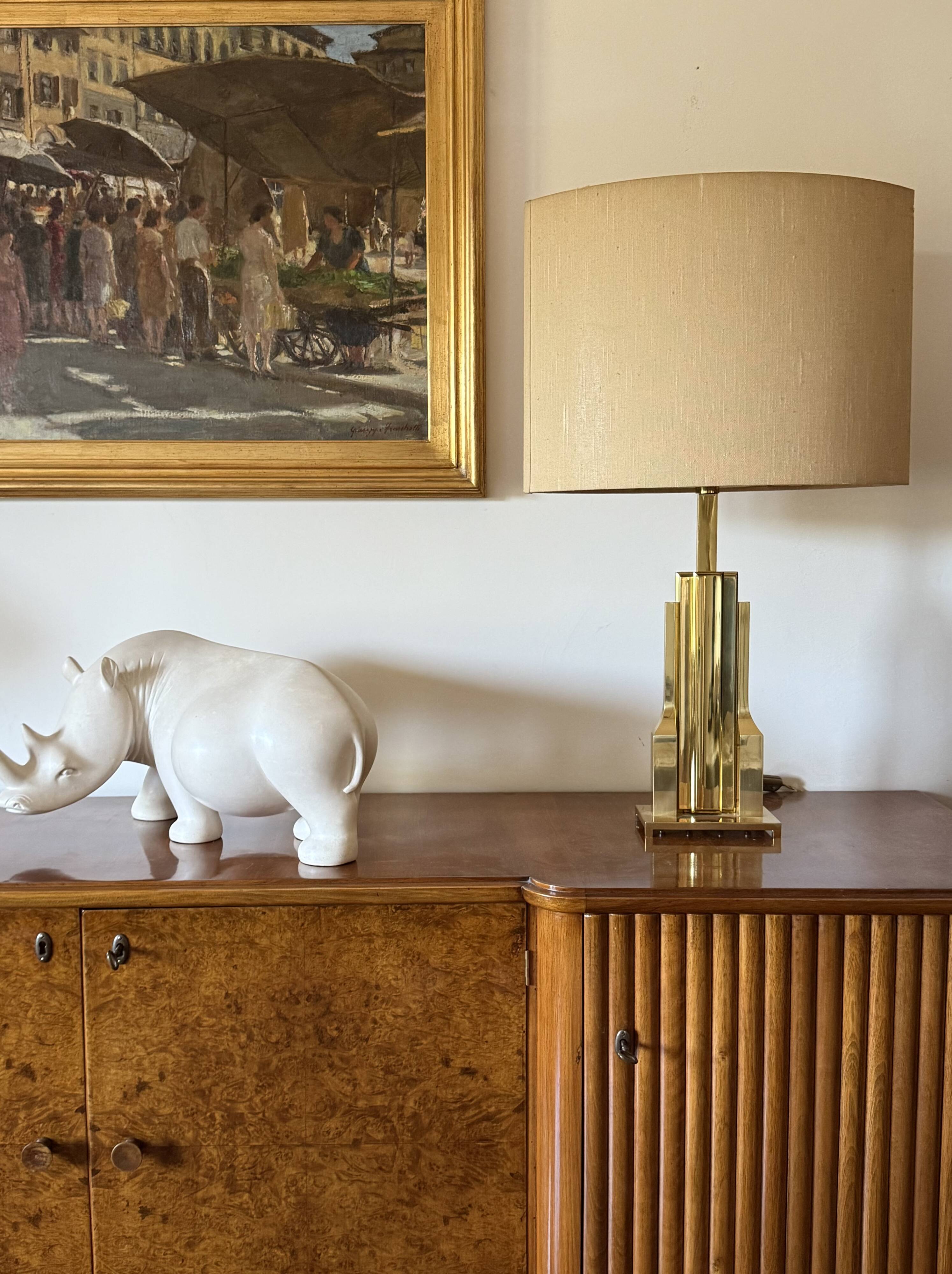 Luciano Frigerio, Hollywood Regency mod. Tartaro table lamp base, Italy 197