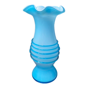 Blue opaline vase