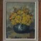 Still life with yellow flowers in a vase, ca. 1930-1950