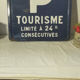 Ancien panneau de signalisation plaque émaillée 1974