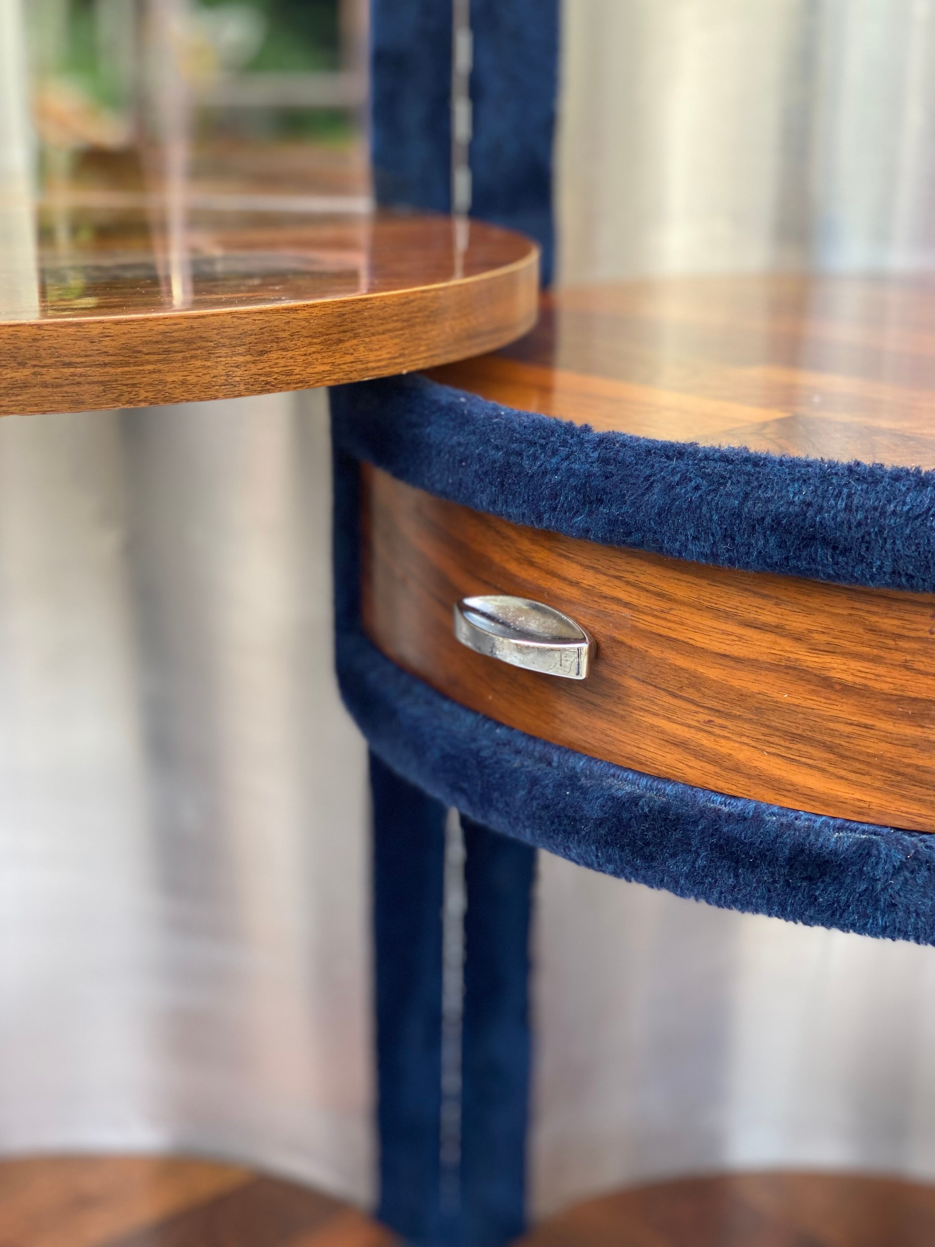 Dressing table covered with faux fur moumoutte, distributed by Roche Bobois 1970s