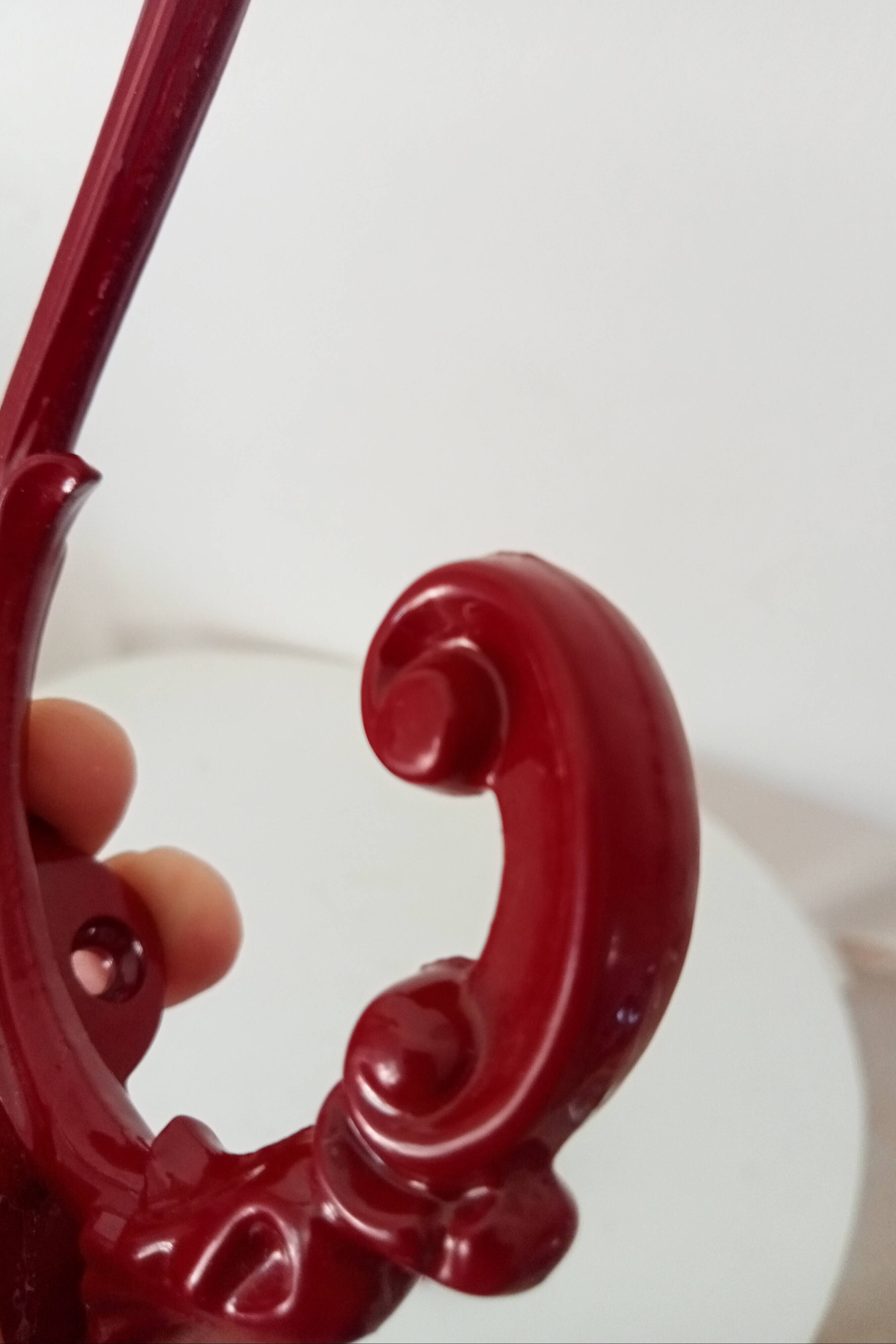 Vintage wall coat hook in enamelled cast iron