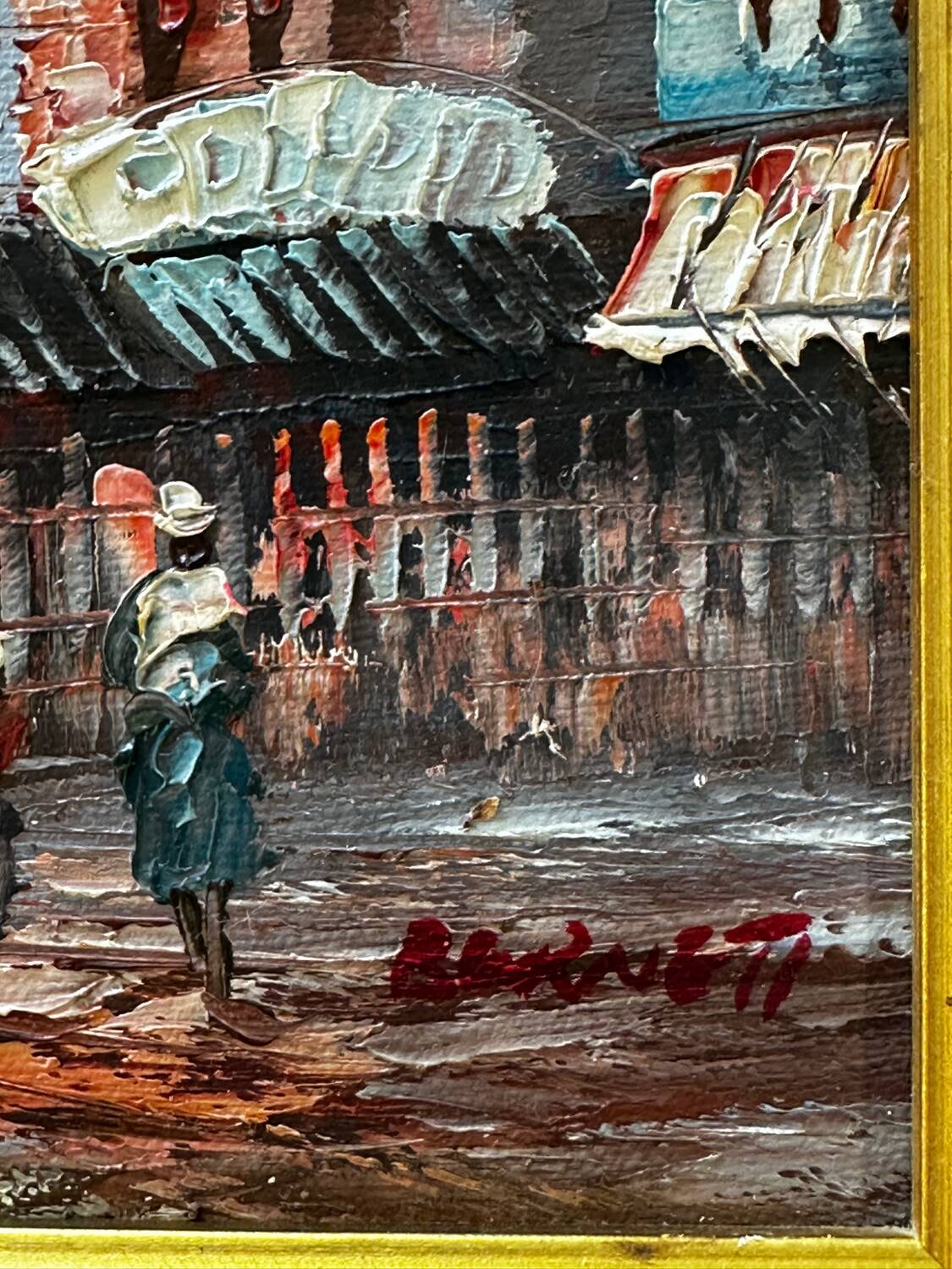Caroline Burnett (1877-1950) Oil on canvas - Parisian Scene Moul