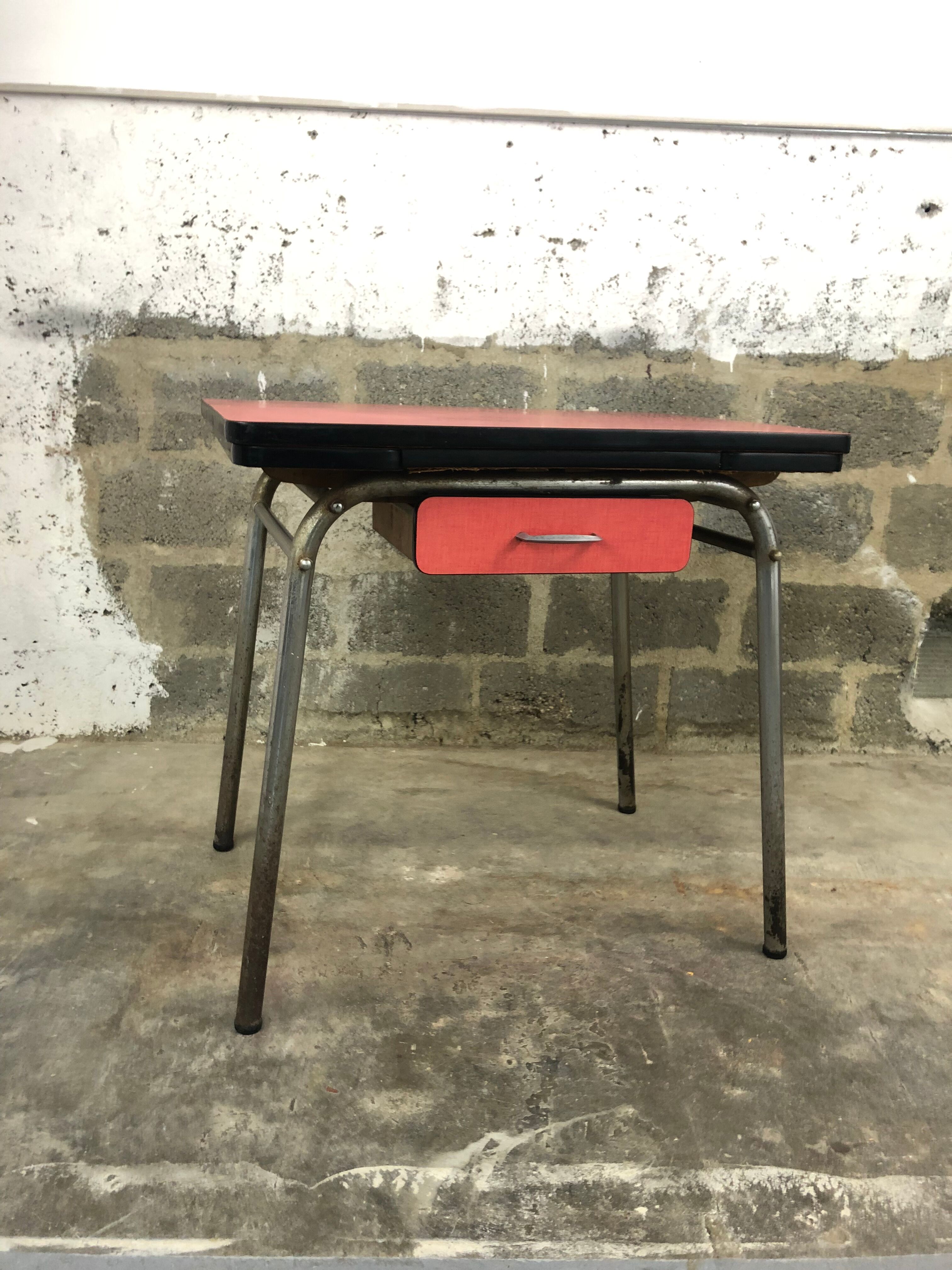 Red formica table