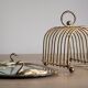 Foie gras presentation service dish in metal and glass and its toast holder