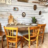 Raw wood farm table