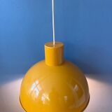 Yellow enamel pendant lamp by Joe Hammerborg for Fog & Mørup
