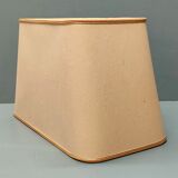 Lamp Le Dauphin black ceramic glazed, wicker canelé, imitation leather havana ~ 70's