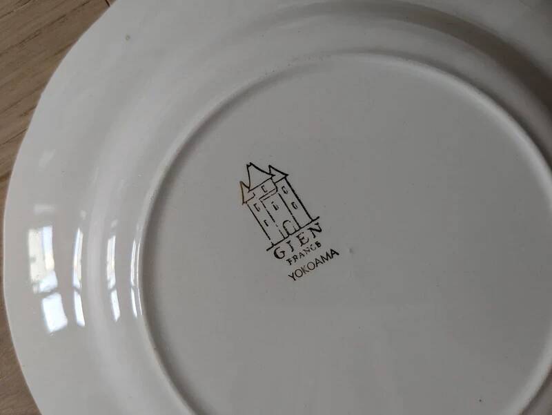 Two antique plates gien – yokohama model – 19th century earthenware
