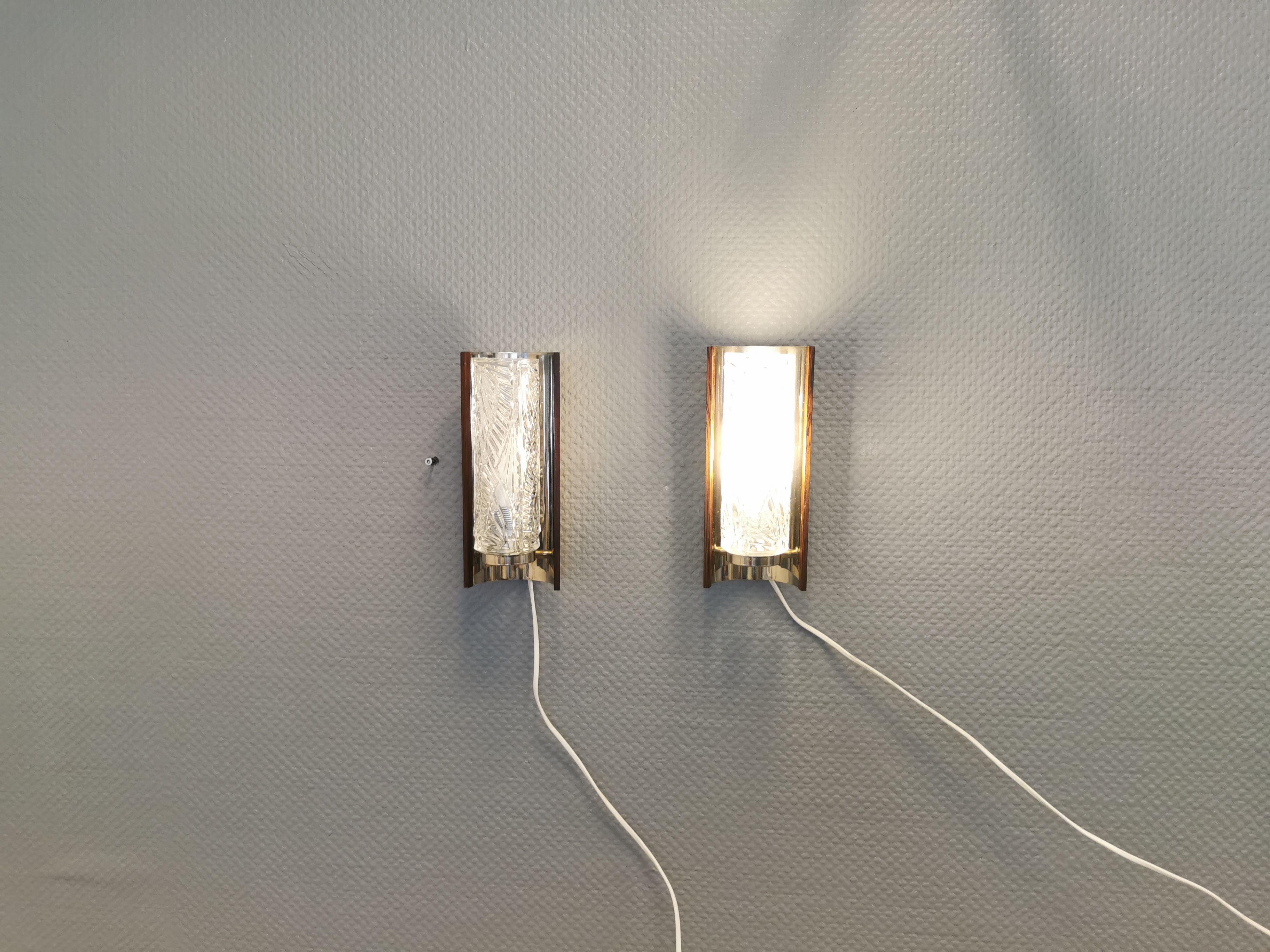 Danish designed wall lights from the 1970