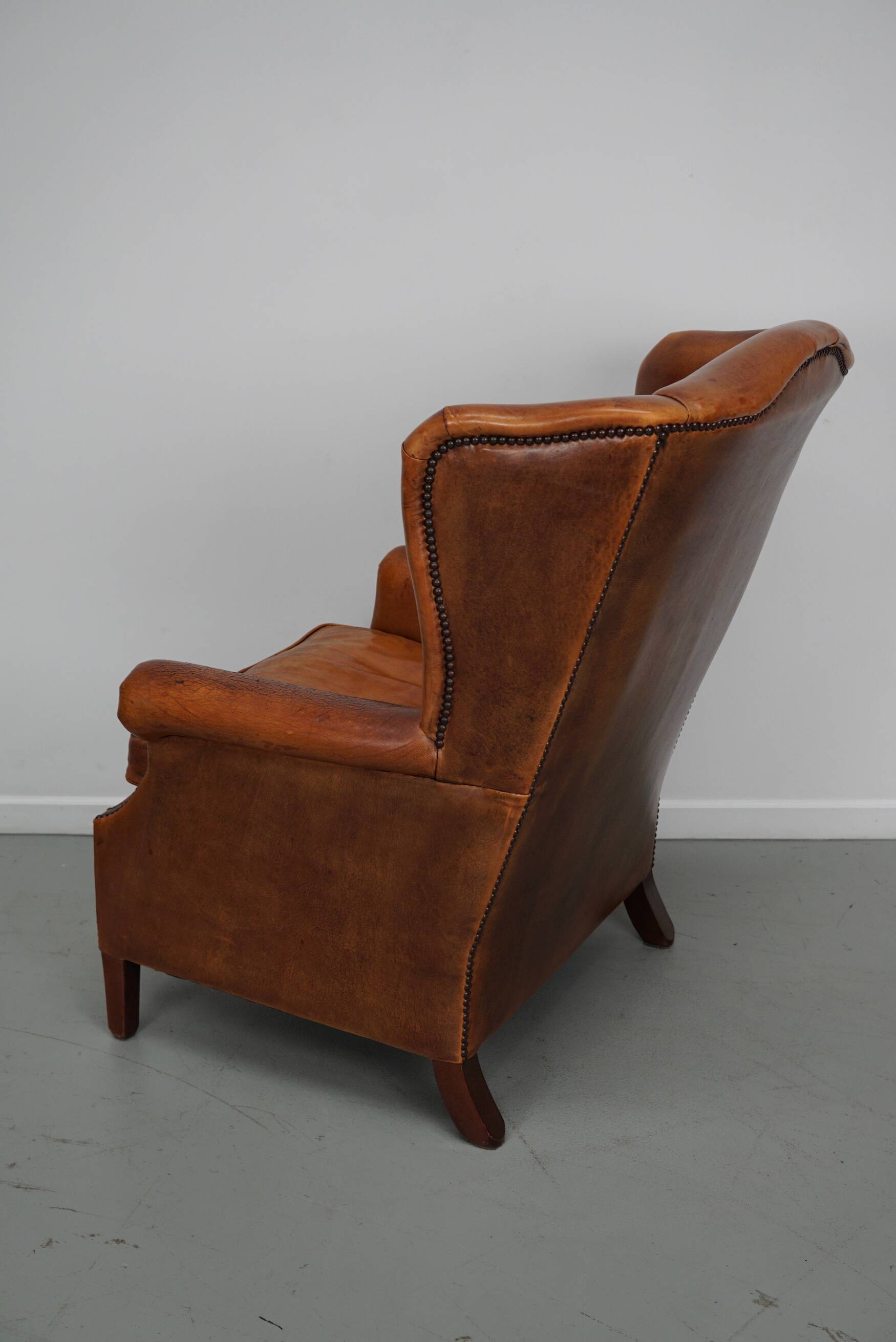 Vintage Dutch Cognac Colored Leather Club Chair