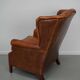 Fauteuil vintage hollandais en cuir cognac