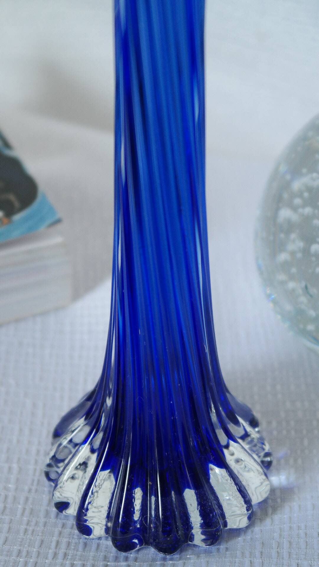 Twisted glass soliflore vase