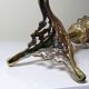 Large pair of antique gilded bronze candlesticks, Gothic style from the 19th century.