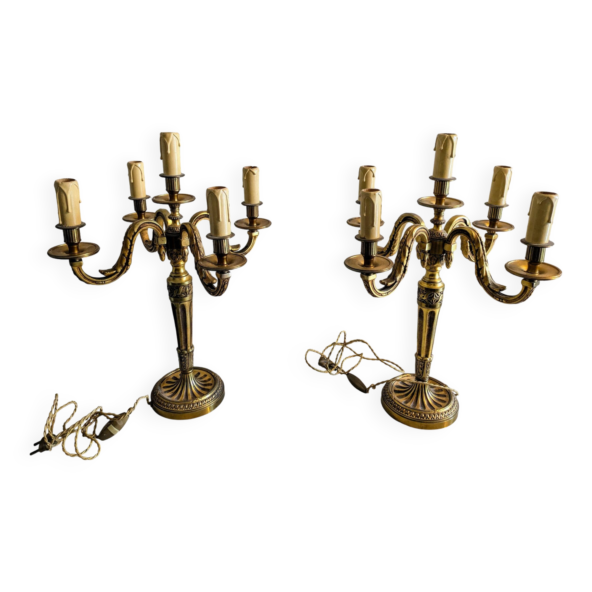 Pair of gilt bronze candlesticks