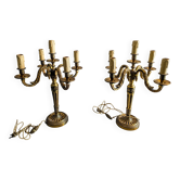 Pair of gilt bronze candlesticks