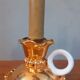 Art deco lamp earthenware malicorne golden 30s in the shape of hand candlestick