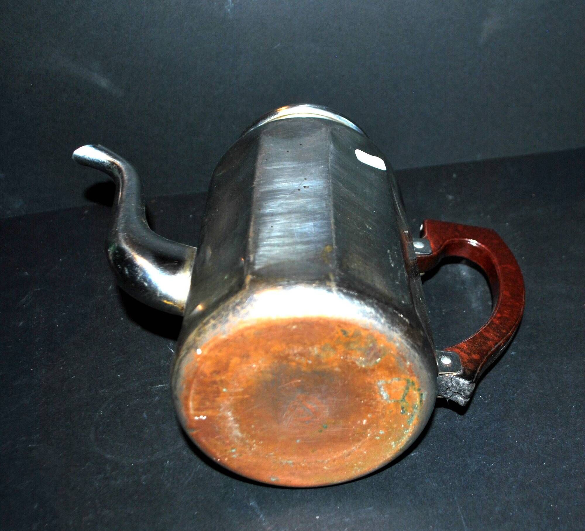 Vintage percolator coffee maker in chrome-plated copper and bakelite 1950 ADB brand