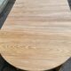 Scandinavian round extendable dining table stripped in raw oak 1980
