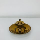 Vintage gold-plated brass cellar rat candle holder