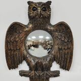 Miroir hibou convexe vintage français des années 60