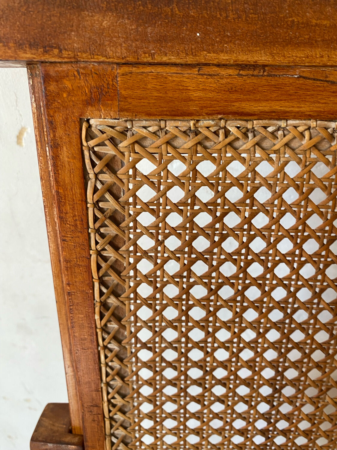 Barber chair with caning