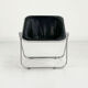 Plona chair in black leather by Giancarlo Piretti for Anonima Castelli, 1970