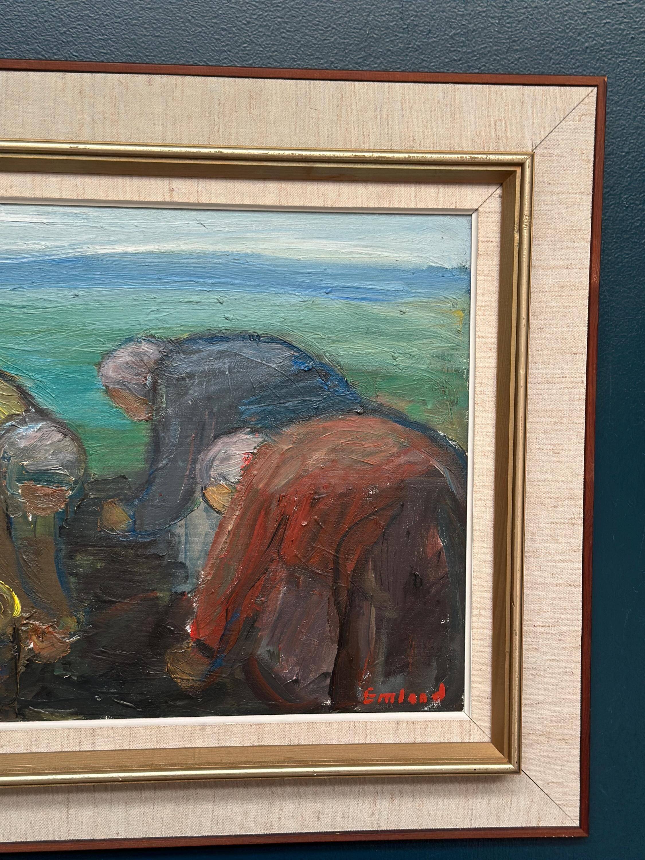 Huile sur toile originale – “Potatisptortning” par Einar Emland