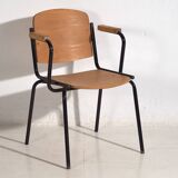 Vintage Style Dining Chairs with Arms (c.1950). Set of 4 Pieces