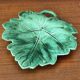Vintage barbotine leaf faience dish empty pocket Sarreguemines