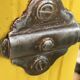 Yellow vintage coat holder