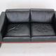 Tobia Scarpa black leather "Bastiano" 2-seater sofa for Knoll, 1960s, Italy
