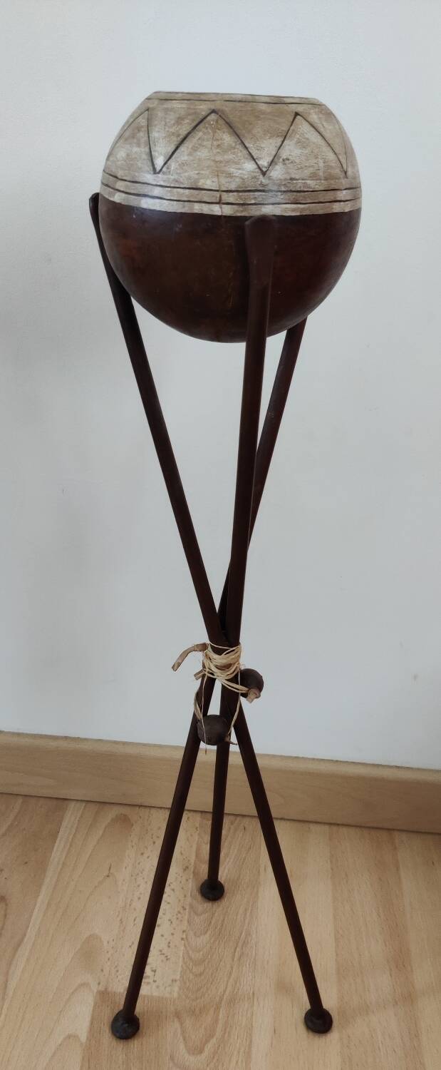 Vintage iron tripod plant holder candle holder