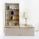 Zevi brass display unit cabinet 70s hollywood regency midcentury glass vintage